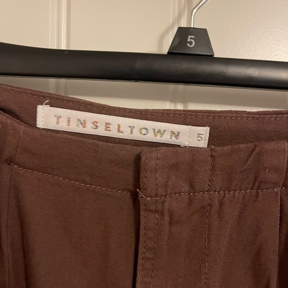 CARGO PANT Tinseltown hi-rise‎ junior 5/27 BROWN LOTS OF POCKETS SUPER WIDE LEG - Picture 13 of 16